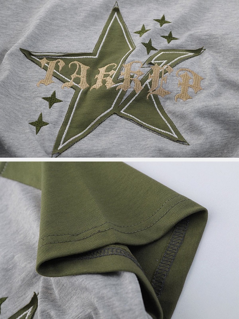 T Shirts Aelfric Eden Star Printing Drawstring Tee Vert | QDT-66798493